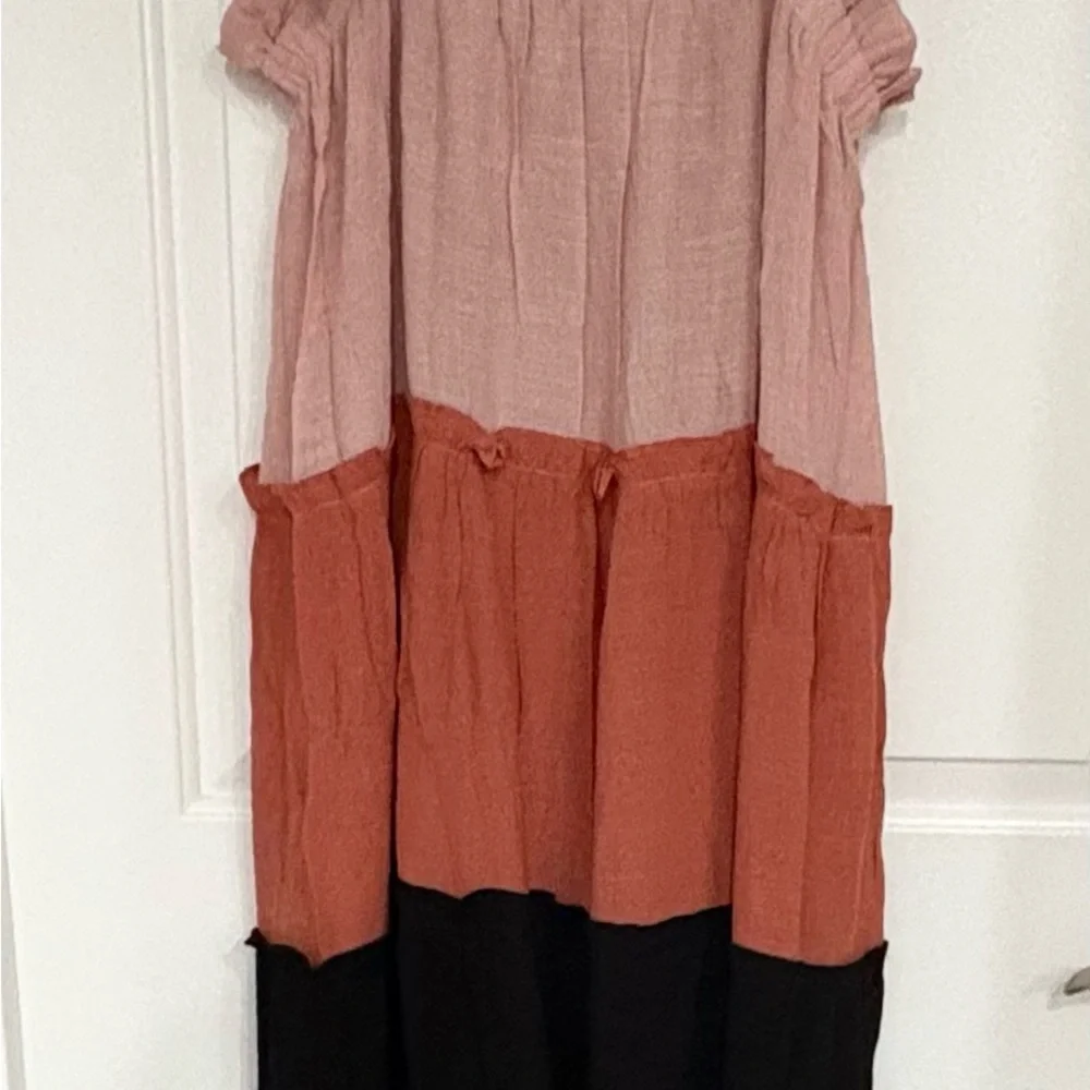 Blu Pepper Red and Black Tiered Maxi Dress - Picture 4 of 4